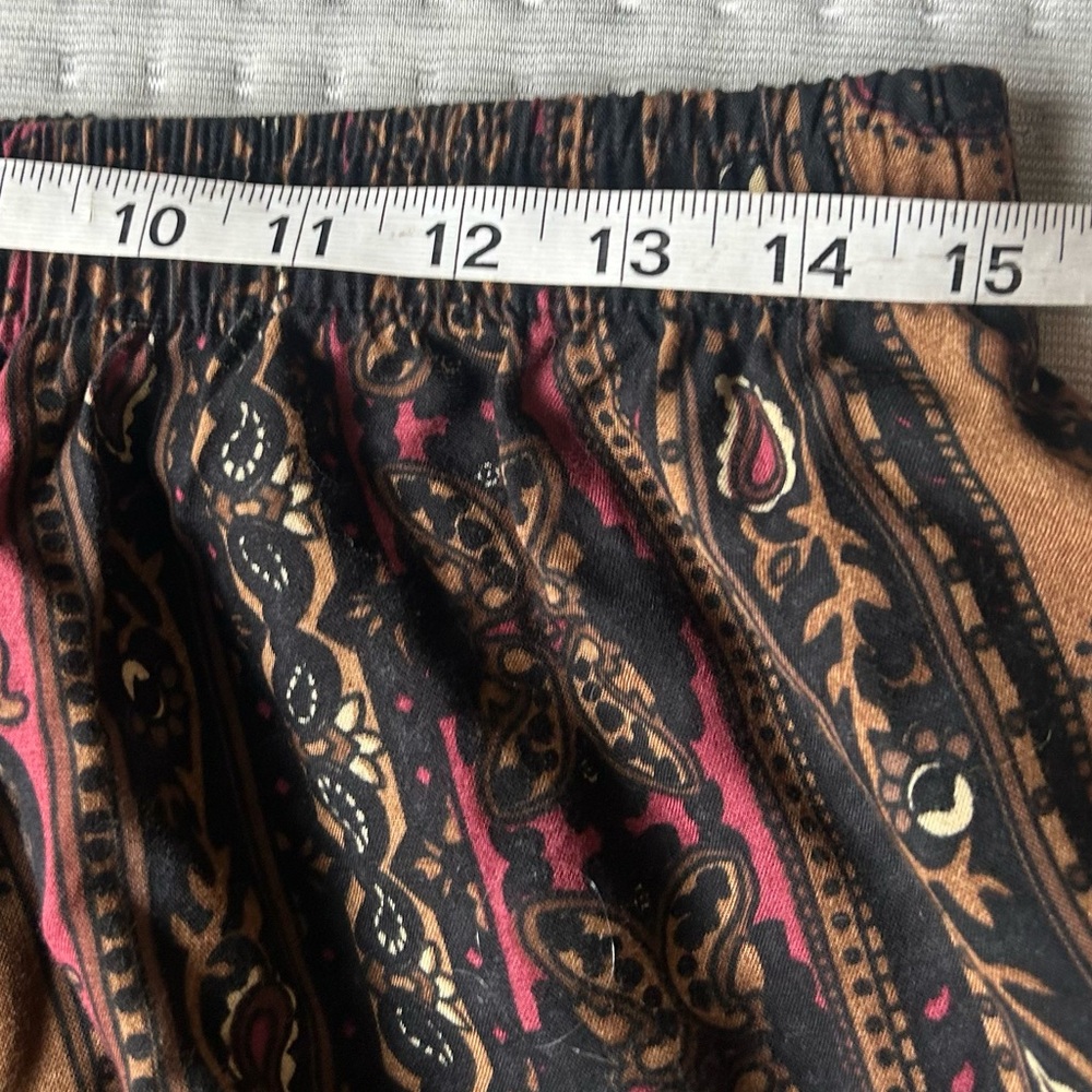 Vintage Justin B. Jones NY Rayon Tapestry Print Bohemian Pants with Pockets | L - Picture 6 of 7